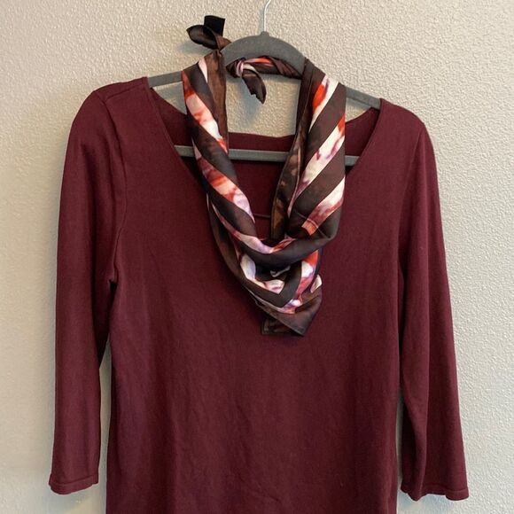 KNIX- Lesley Hampton Print-The Birds Papaya x Knix Scarf - Picture 2 of 6